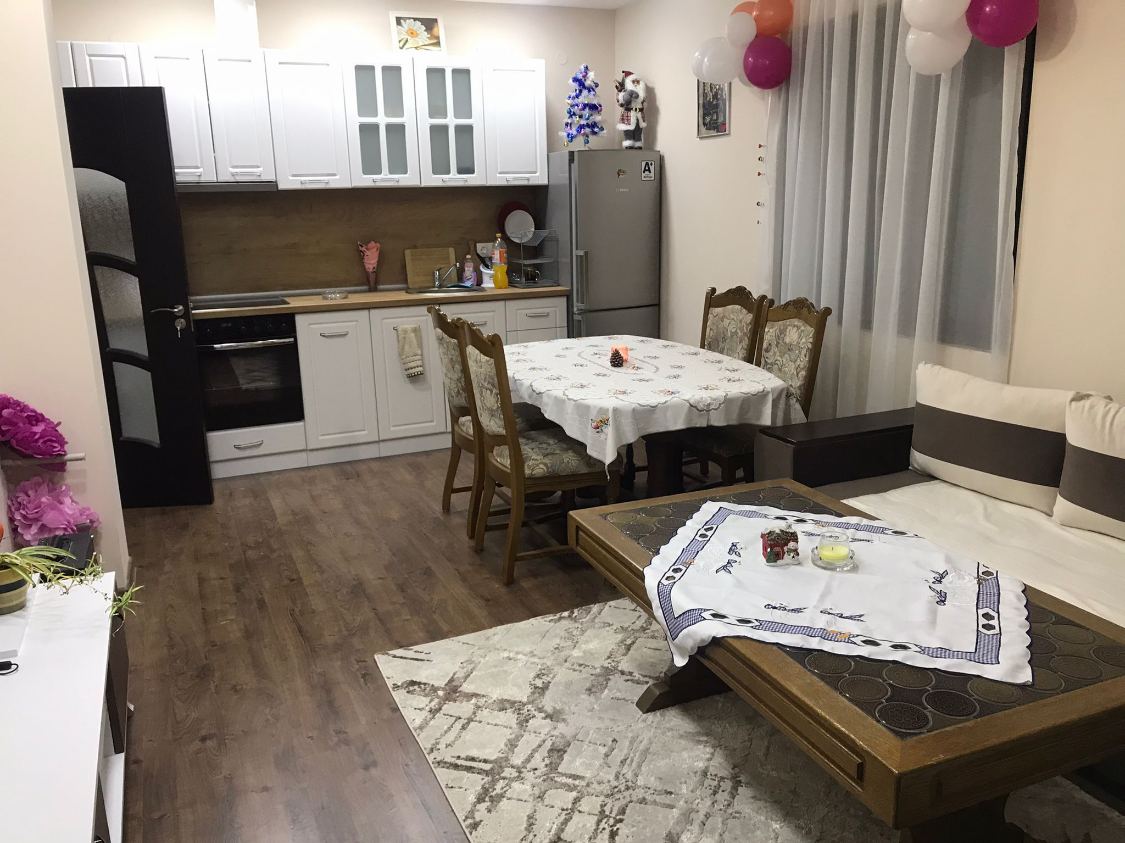 Villa Azaria’s living room and kitchen
